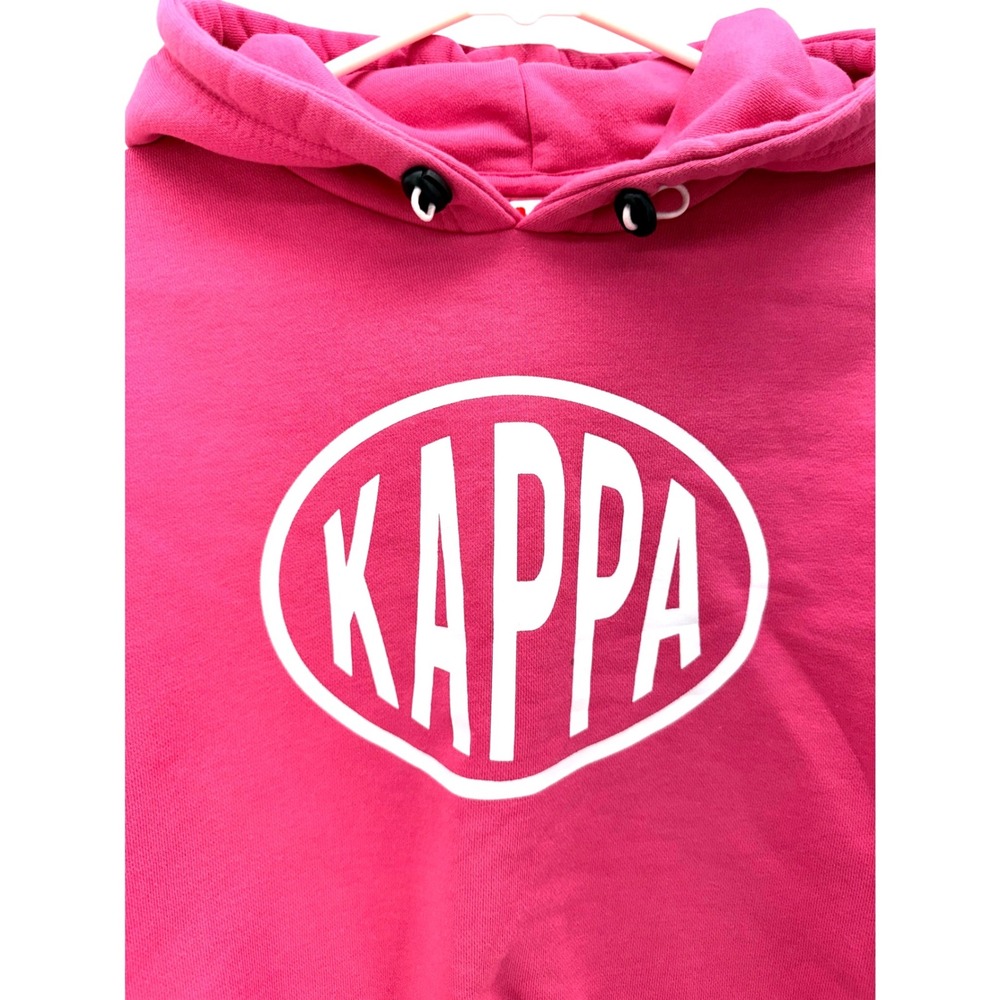 Kappa Pink Cropped Logo Hoodie Sz XS Streetwear Athleisure Y2K Baddie Sweatshirt - Picture 3 of 10